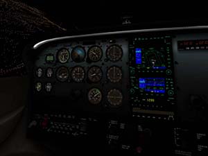 X-Plane 11 C172 Cockpit de nuit