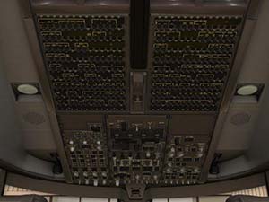 X-Plane 11 B747 Panneau supérieur